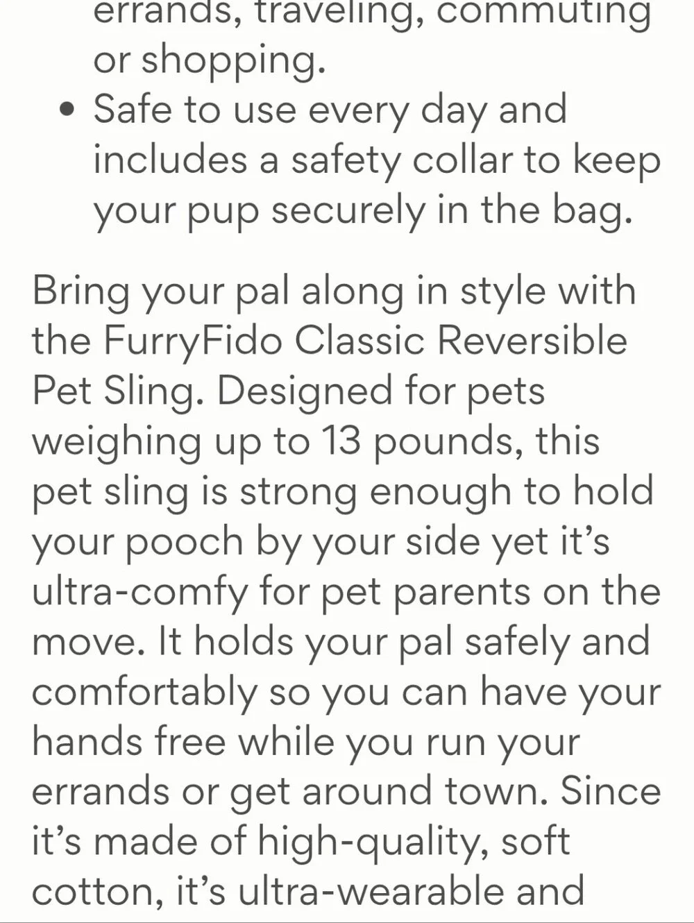 Pet Sling Bag Carrier with Reversible Star-Print Lining